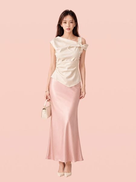  Áo draping xếp ly vai và eo 