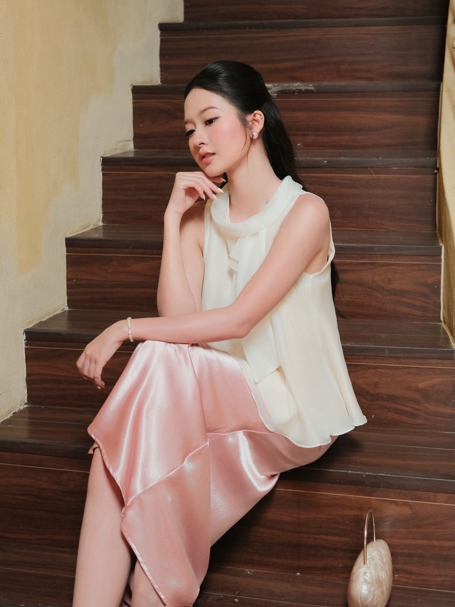 Áo kiểu voan cổ phối nơ