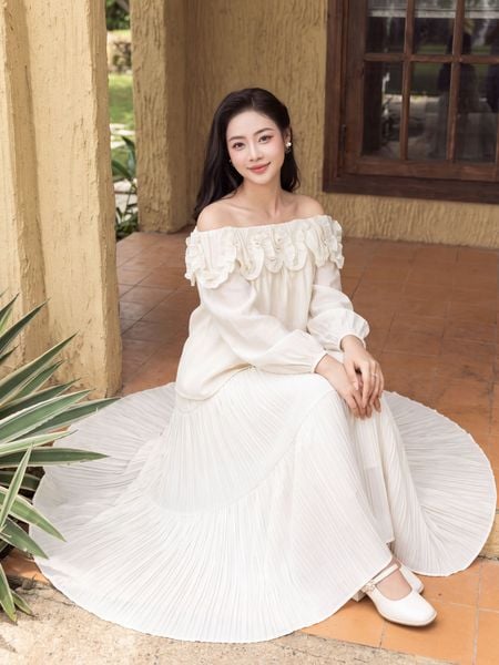  Chân váy maxi xoè 3 tầng 