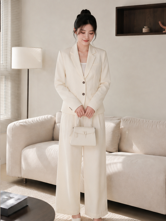  Áo blazer dáng suông tay dài 