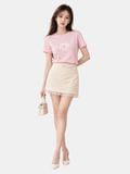  Chân váy A mini lai phối ren 