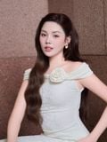  Đầm maxi thun hoa nổi nhún eo 