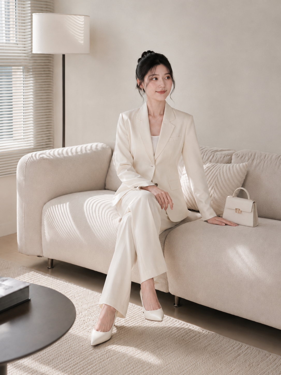 Áo blazer dáng suông tay dài