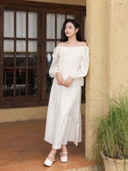  Chân váy maxi xoè 3 tầng 