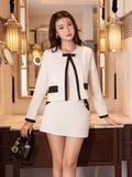  Váy mini túi xéo phối màu 
