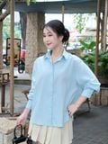  Áo sơ mi cơ bản form rộng 