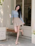  Áo thun tay dài cổ tròn gài nút 