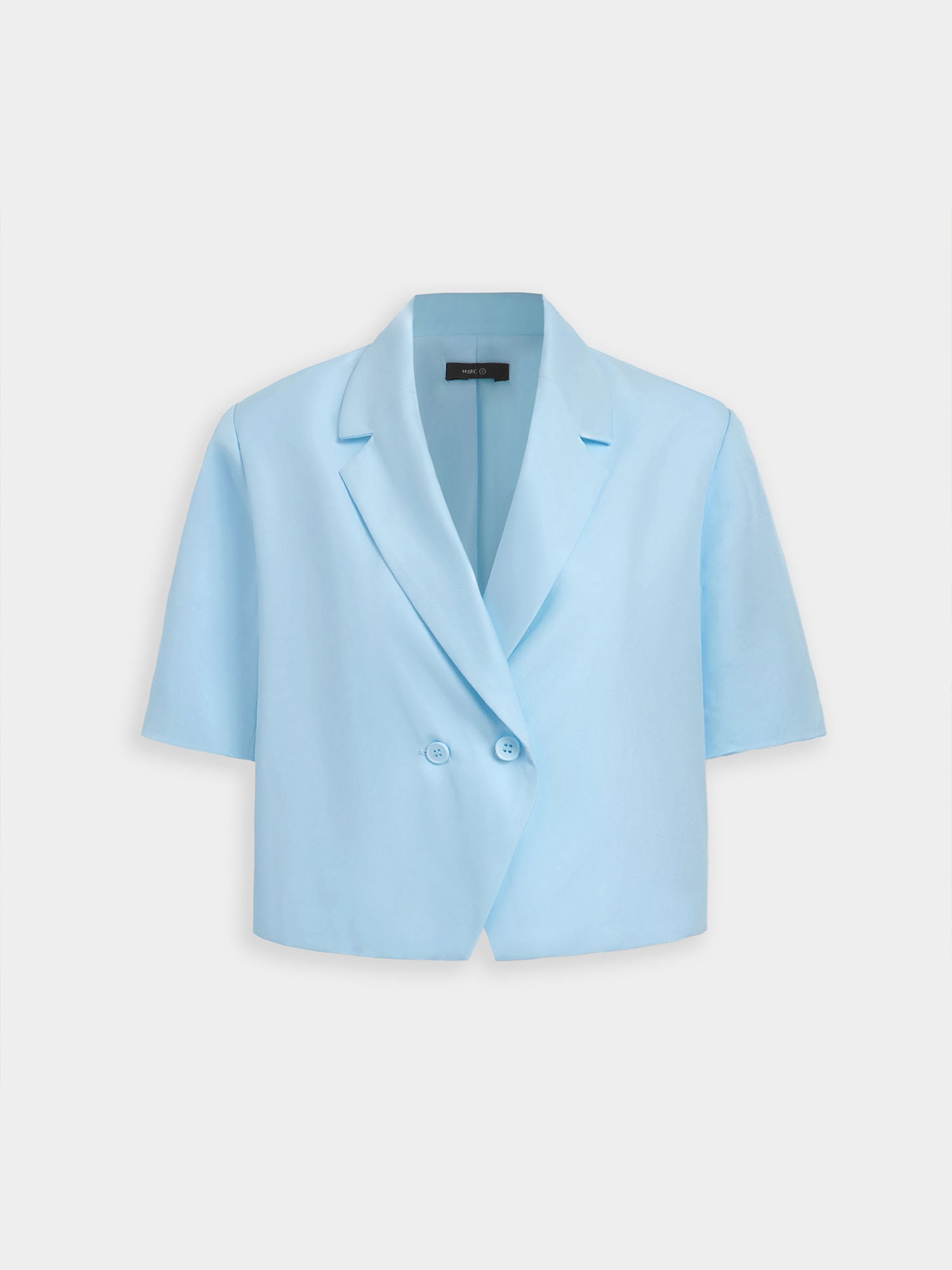 Áo blazer dáng crop tay ngắn cài nút