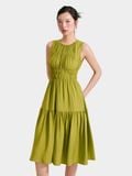  Đầm midi sát nách rút nhún ngực thun eo 
