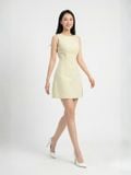  Đầm ngắn linen sát nách cổ ngang 