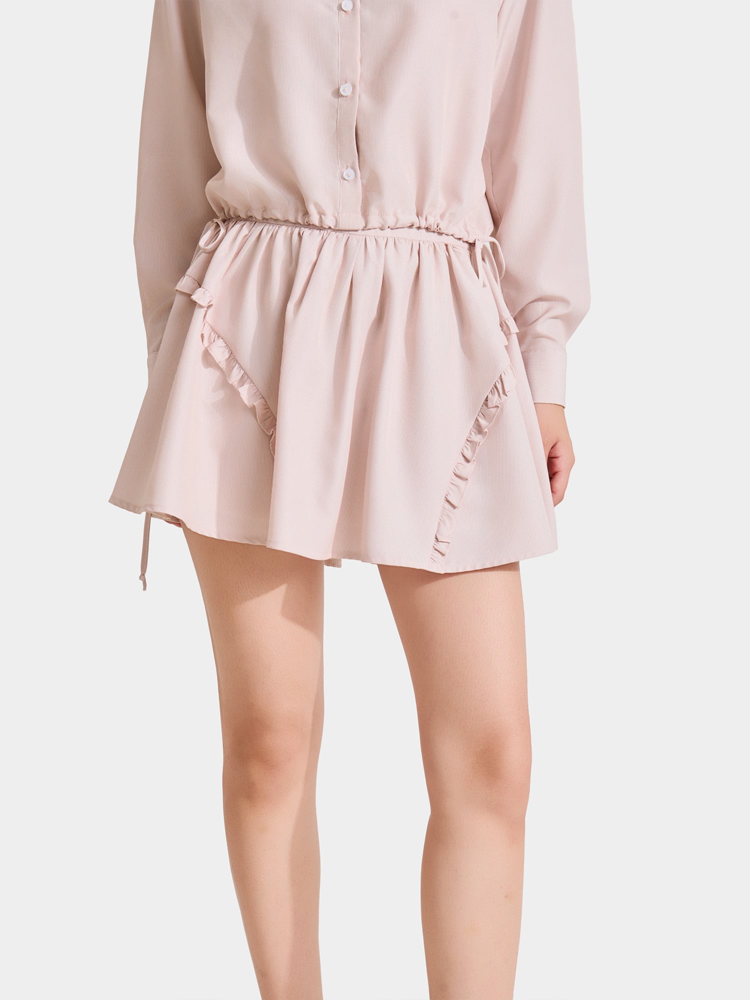 Chân váy xòe phối bèo smocking lưng