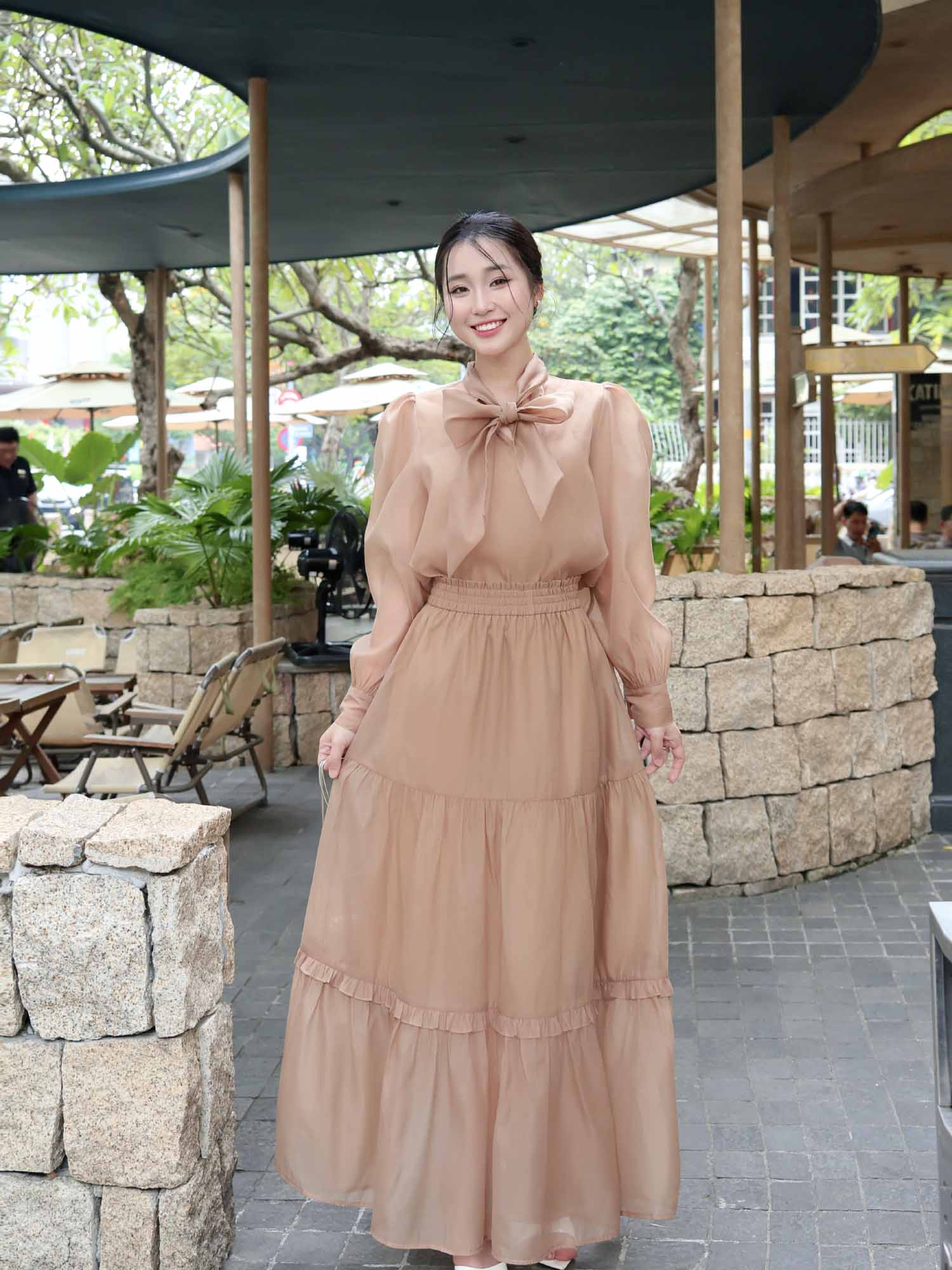 Chân váy voan 3 tầng lưng thun