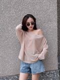 Áo lưới oversize cổ thuyền 