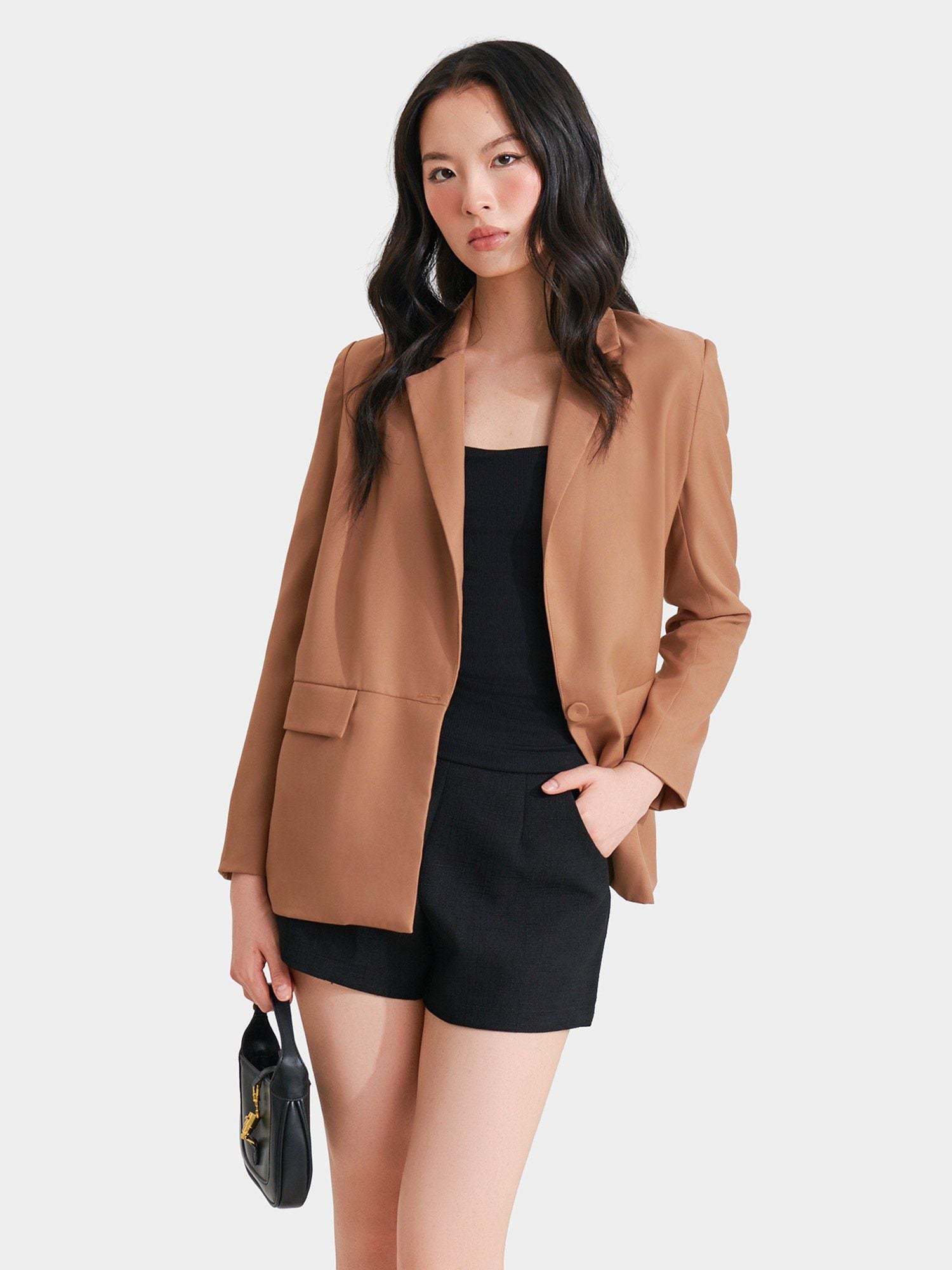  Áo blazer form cơ bản tay dài 2 túi 