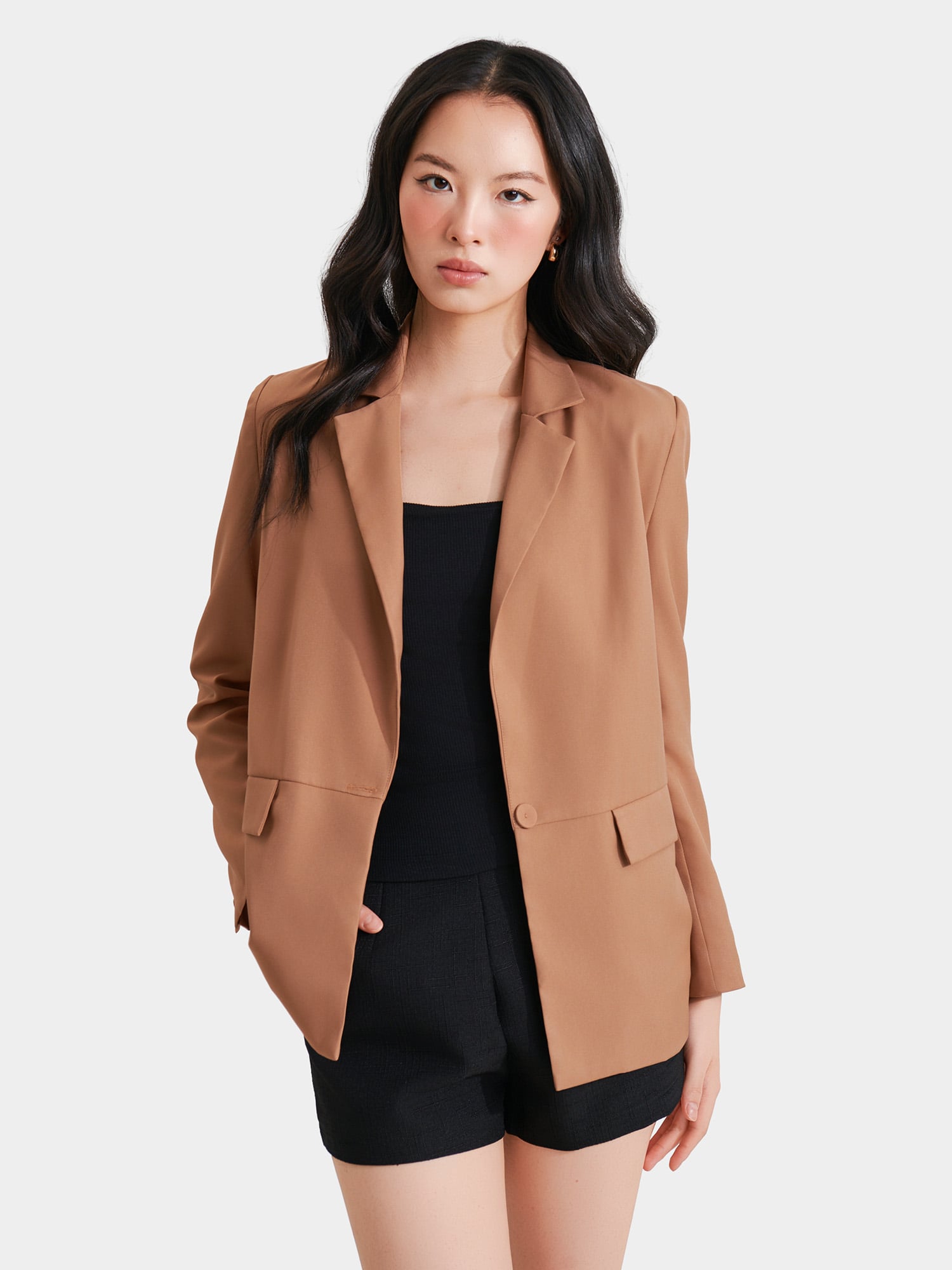Áo blazer form cơ bản tay dài 2 túi