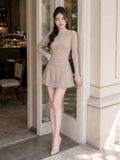  Áo thun tay dài cổ tròn gài nút 