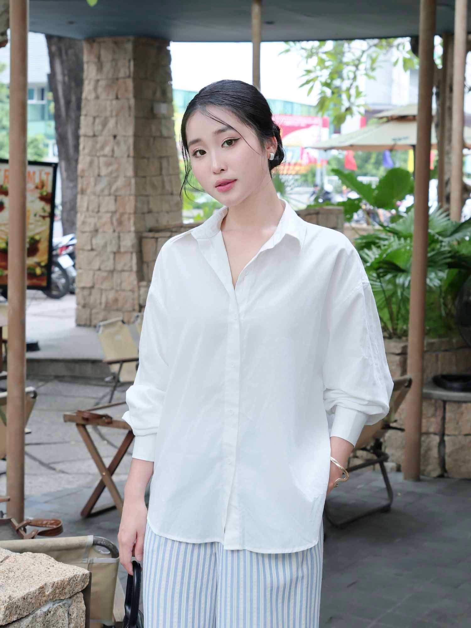  Áo sơ mi cơ bản form rộng 