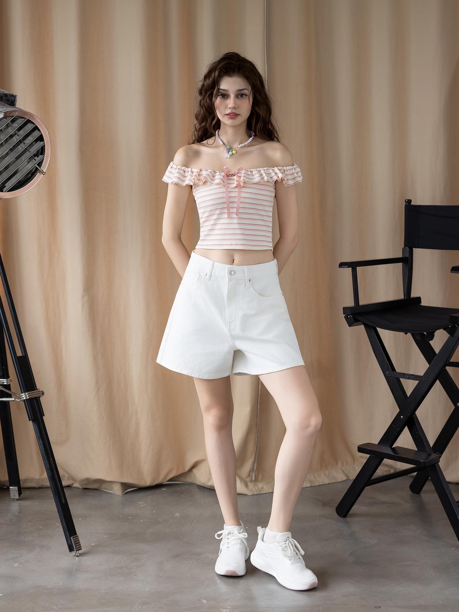  Quần short jean form basic 2 túi 