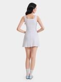  Đầm thun mini form A sát nách cài nút 