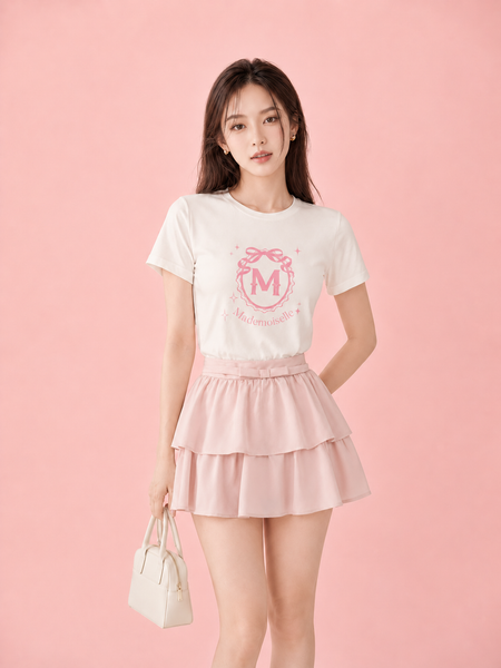  Áo thun basic hình in cách điệu 