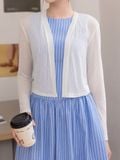  Áo cardigan cổ V dài tay 