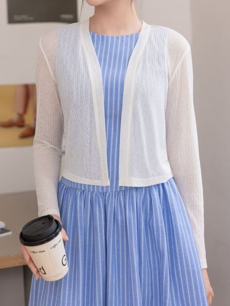  Áo cardigan cổ V dài tay 