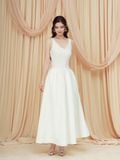  Đầm midi không tay thun gân phối vải nylon 