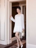  Đầm mini Chiffon tay dài 