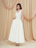  Đầm midi không tay thun gân phối vải nylon 
