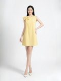  Đầm mini phom suông phối nơ vai cách điệu 