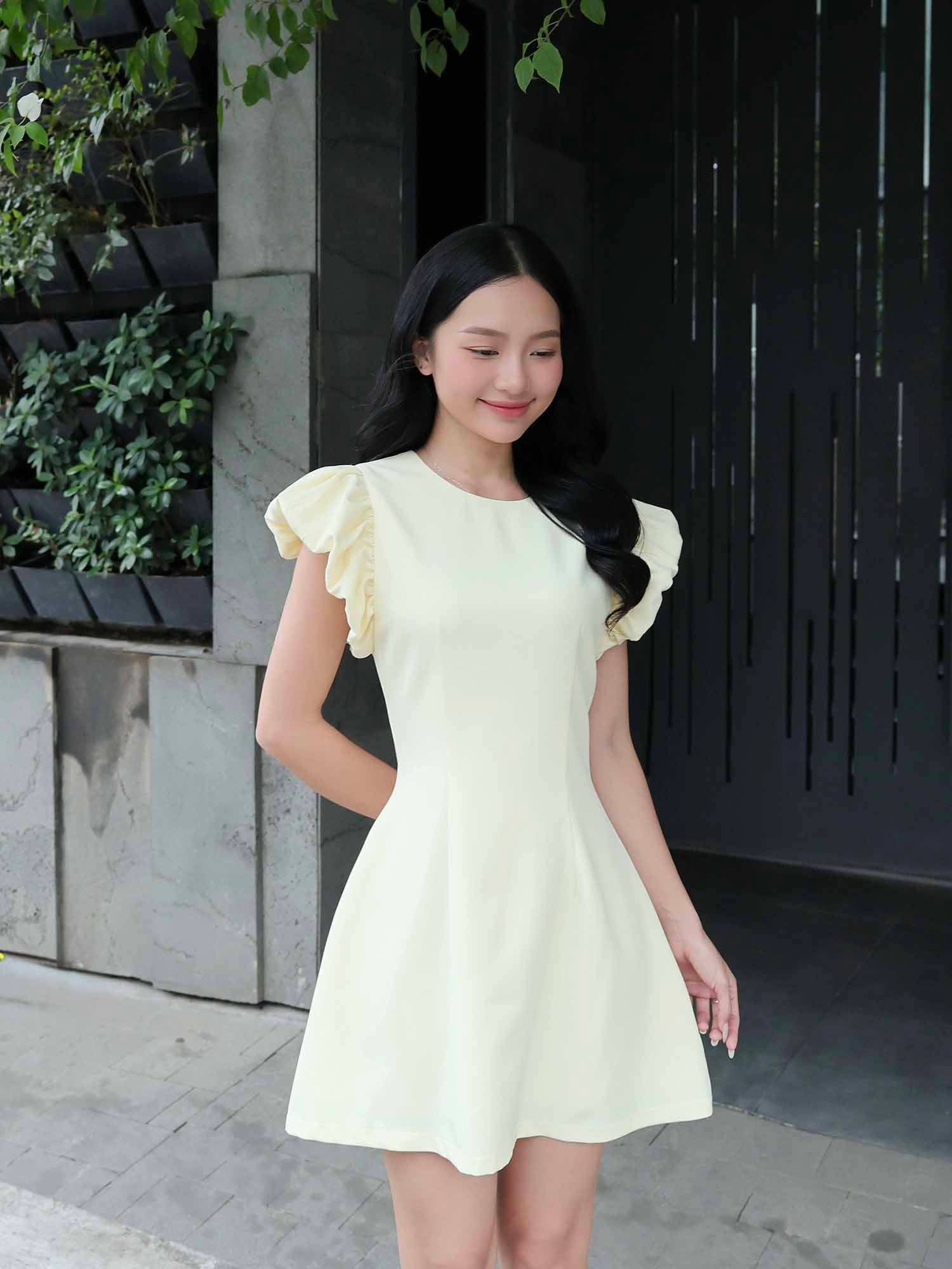 Đầm cơ bản tay phồng