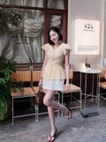  Áo xô thêu dáng peplum 