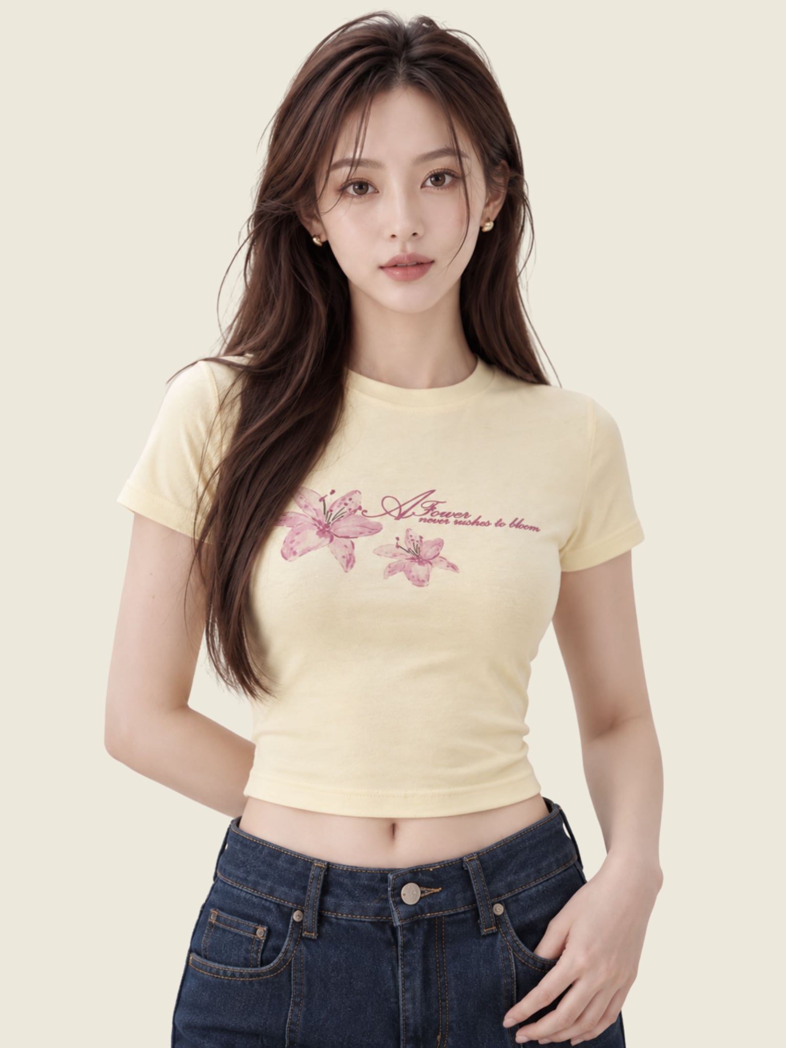 Áo babytee in hoa lily
