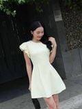  Đầm cơ bản tay phồng 