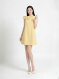  Đầm mini phom suông phối nơ vai cách điệu 