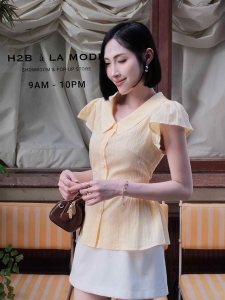  Áo xô thêu dáng peplum 