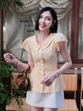  Áo xô thêu dáng peplum 