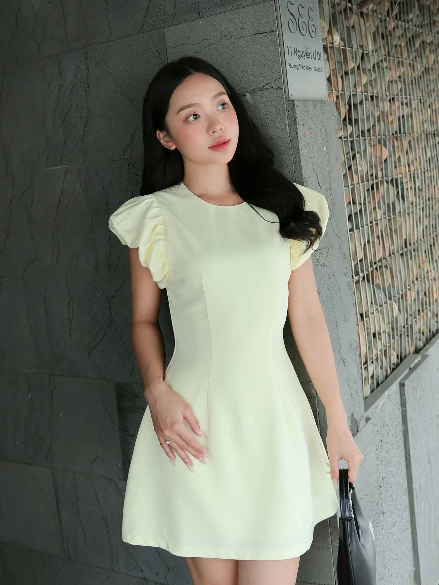 Đầm cơ bản tay phồng