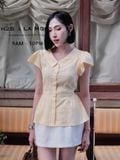  Áo xô thêu dáng peplum 