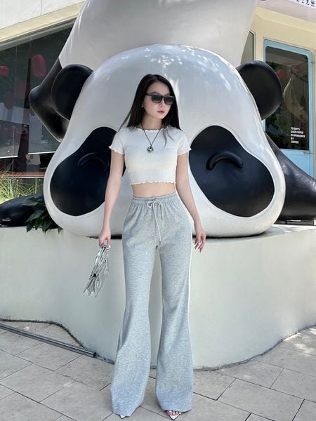  Quần dài thun ống loe 2 sọc 