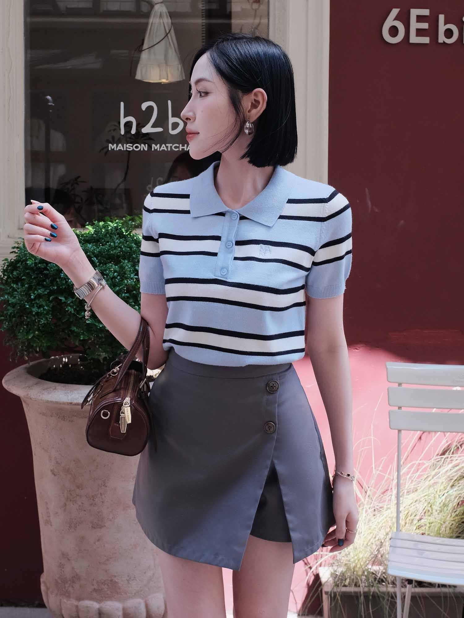  Chân váy mini skort xẻ tà 