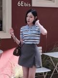  Chân váy mini skort xẻ tà 