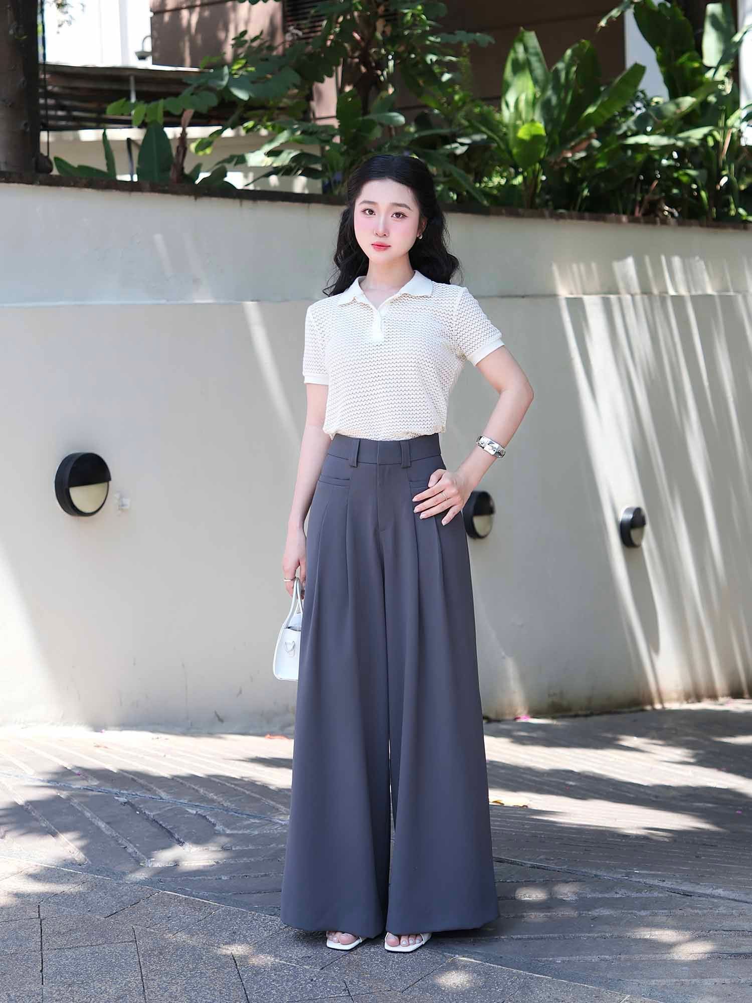  Quần tây dài ống suông 