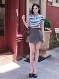  Chân váy mini skort xẻ tà 