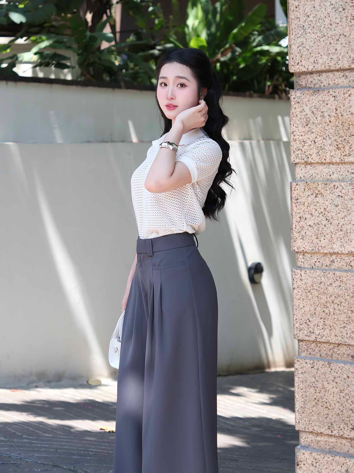  Quần tây dài ống suông 