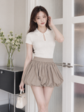  Chân váy mini tùng bí có lót quần 