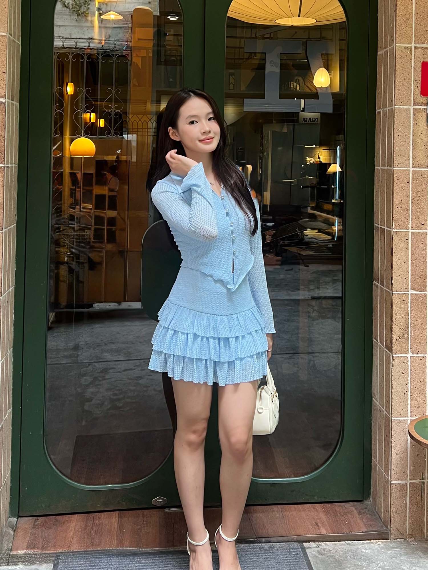 Áo ren thun cổ lật