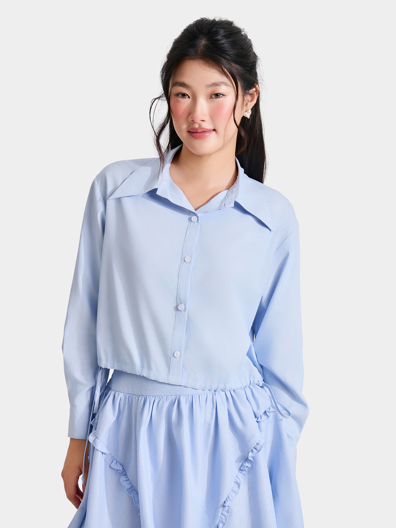 Áo sơ mi dài tay lai rút