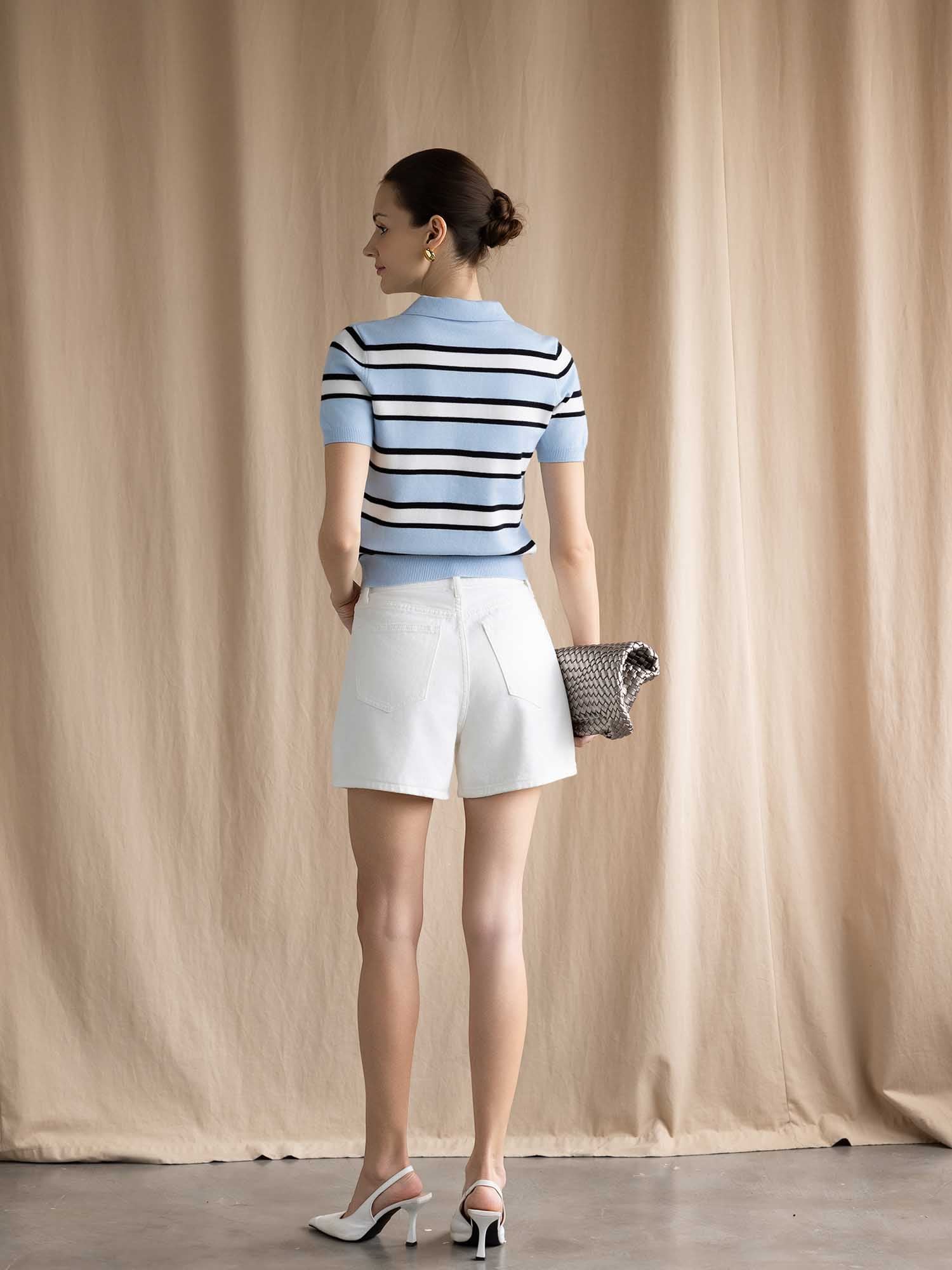 Áo polo sọc dệt kim