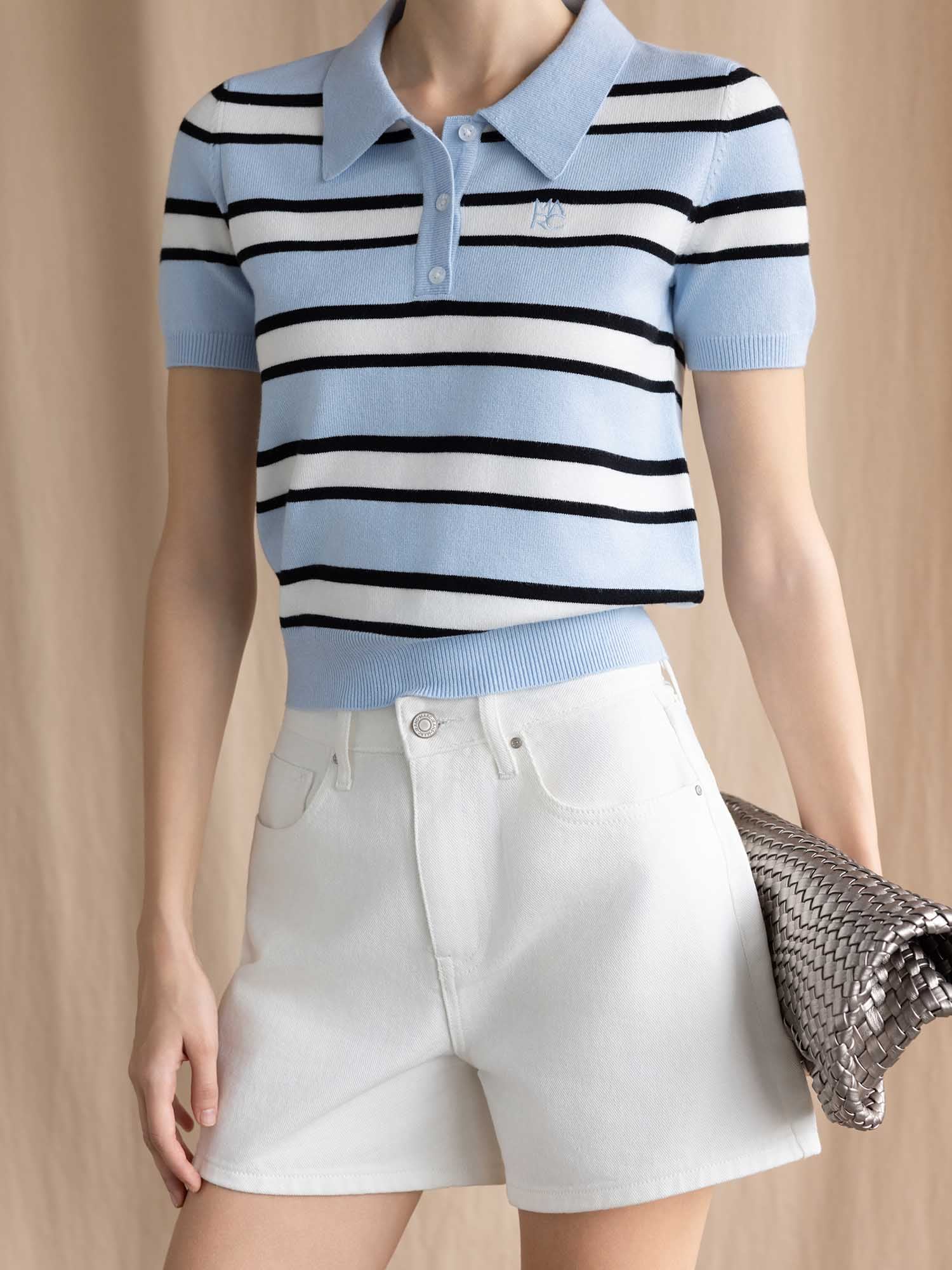 Áo polo sọc dệt kim